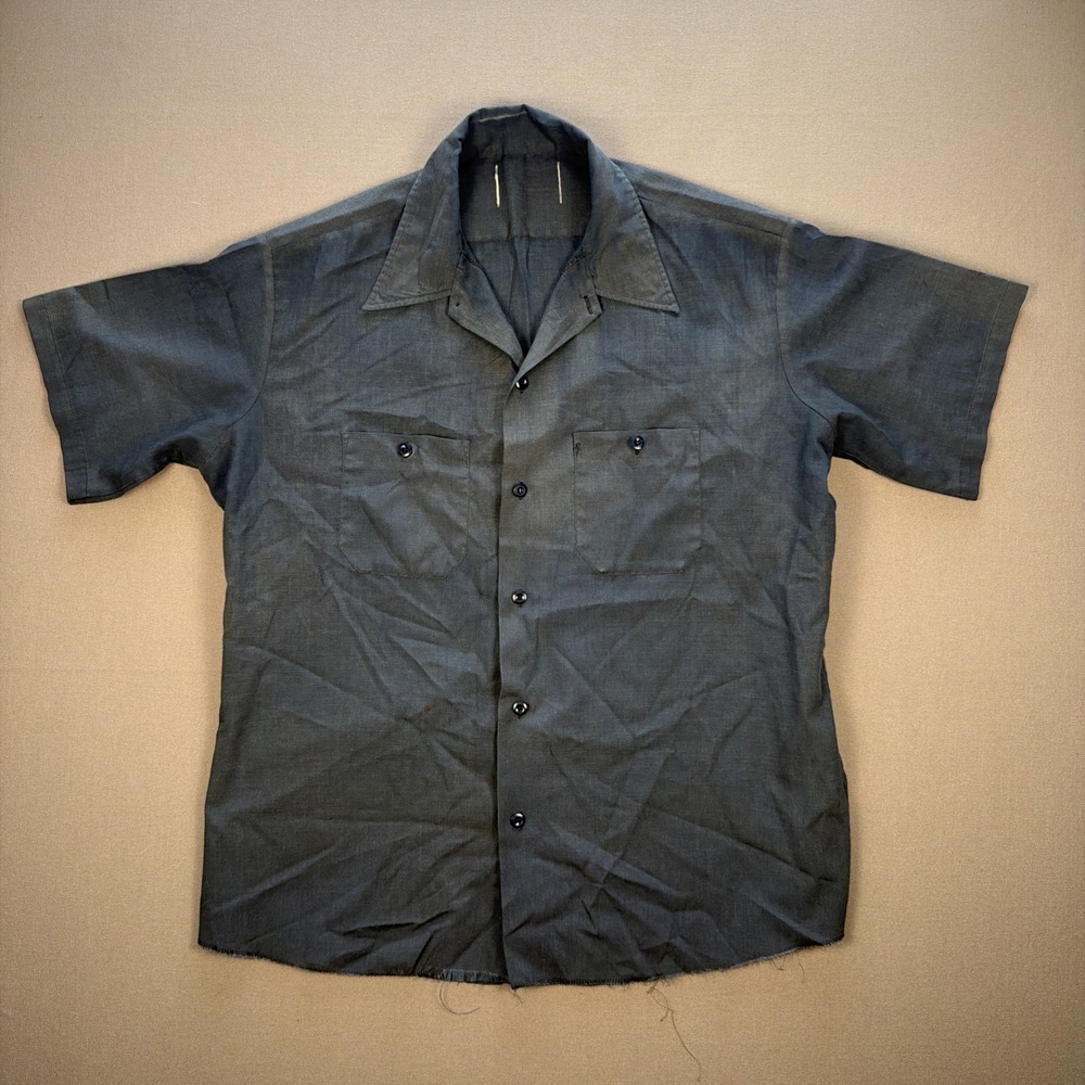 Vintage 60s Button Up Short Sleeve Size Large